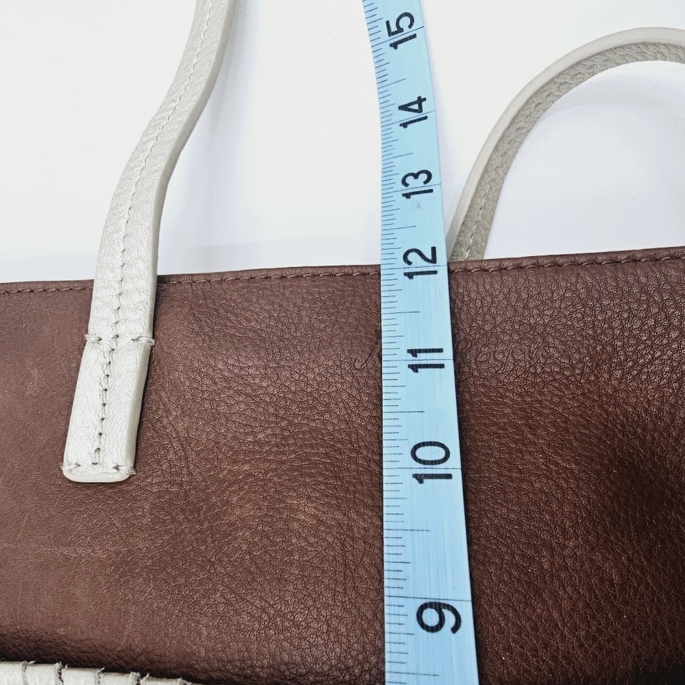 Jack Rogers Brown Leather Shoulder Bag Purse with Tassel - Picture 13 of 16